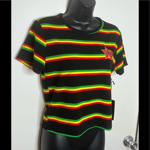 Her Universe Stranger Things Demogorgon Stripe Baby Girls T-Shirt Hot Topic Sz M - Picture 3 of 8